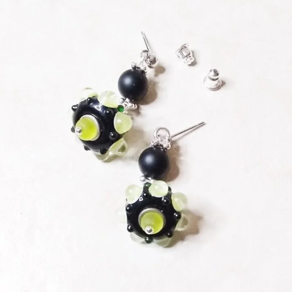 Knobby Nubby Handmade European Charm Beads! Sexy One-of-a-kind Dangle Earrings!